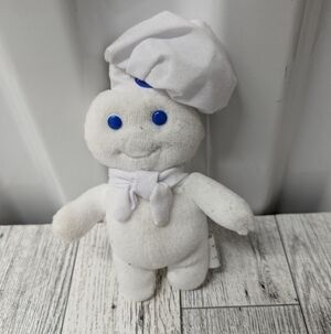 White Plush Toy with Blue Eyes